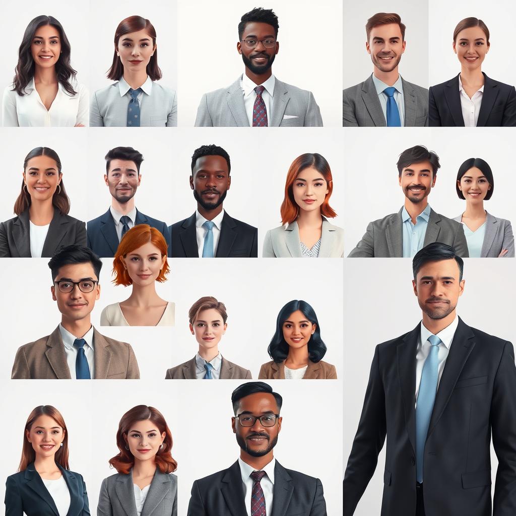 AI avatar examples showing diverse digital presenters for video content