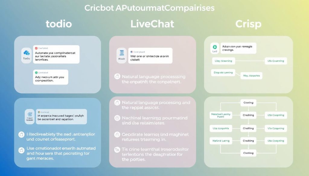 AI chatbot automation comparison between Tidio, LiveChat, and Crisp