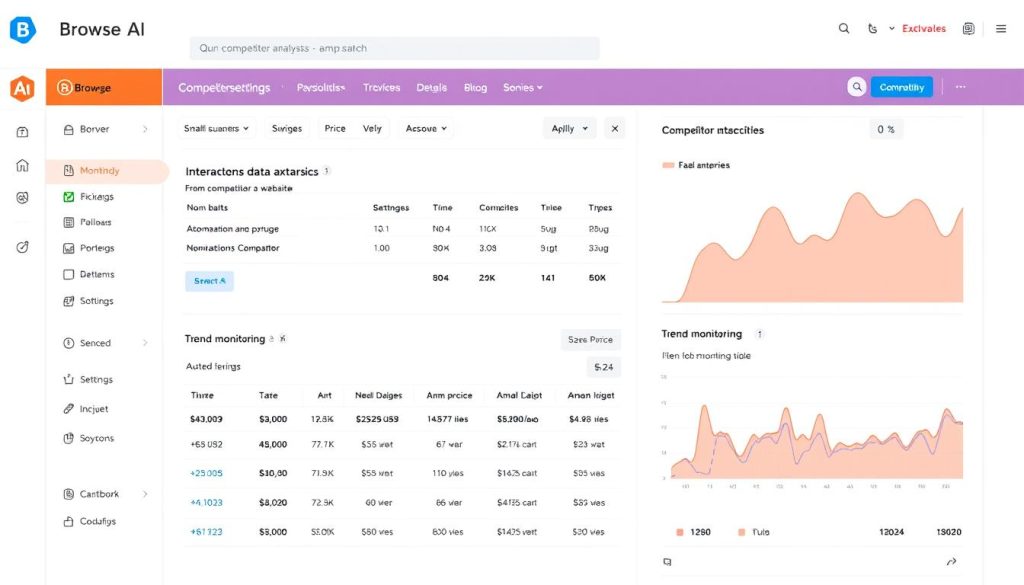 Browse AI competitor analysis dashboard for small business