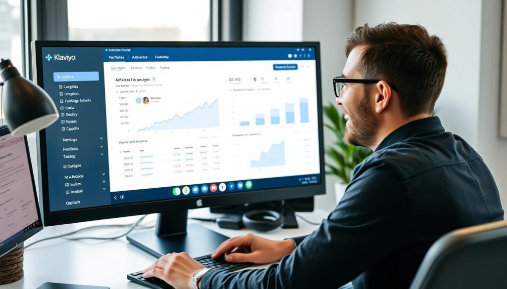 Business owner analyzing Klaviyo's AI-powered email campaign results