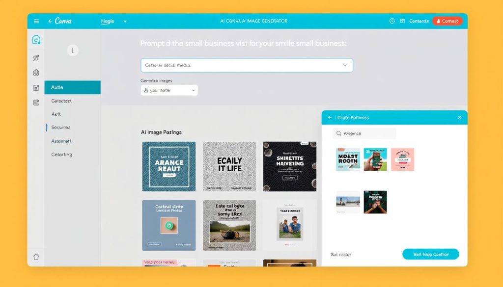 Canva AI Image Generator creating marketing visuals for small business