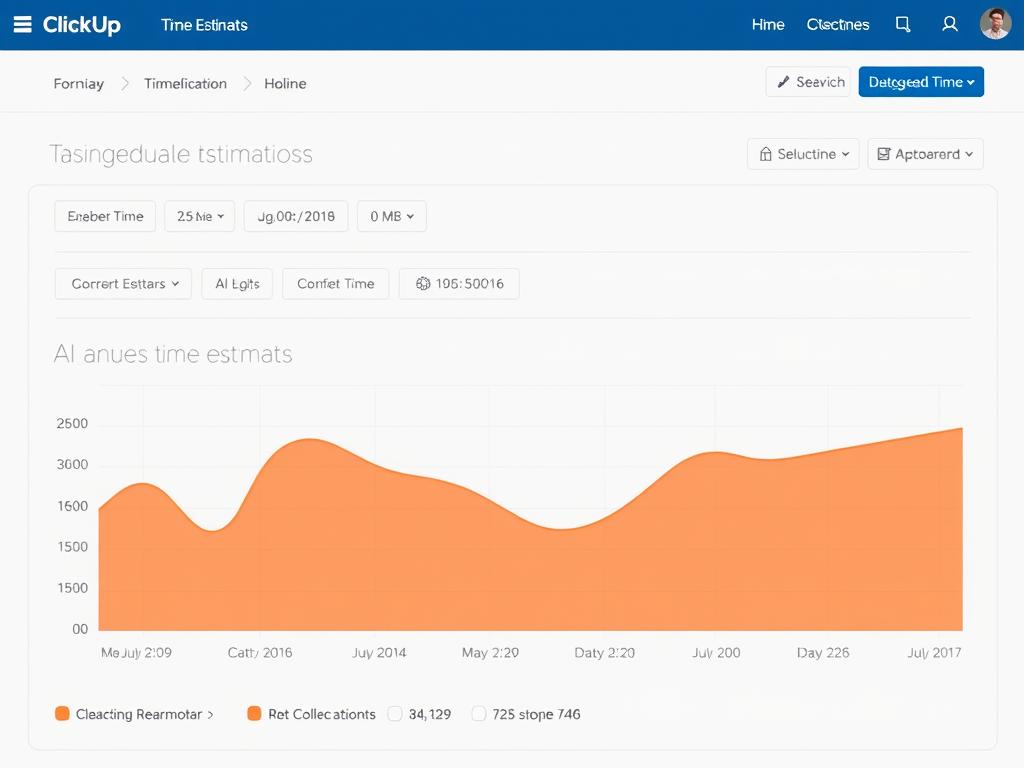 ClickUp AI providing predictive time estimates based on historical data ClickUp AI providing predictive time estimates based on historical data