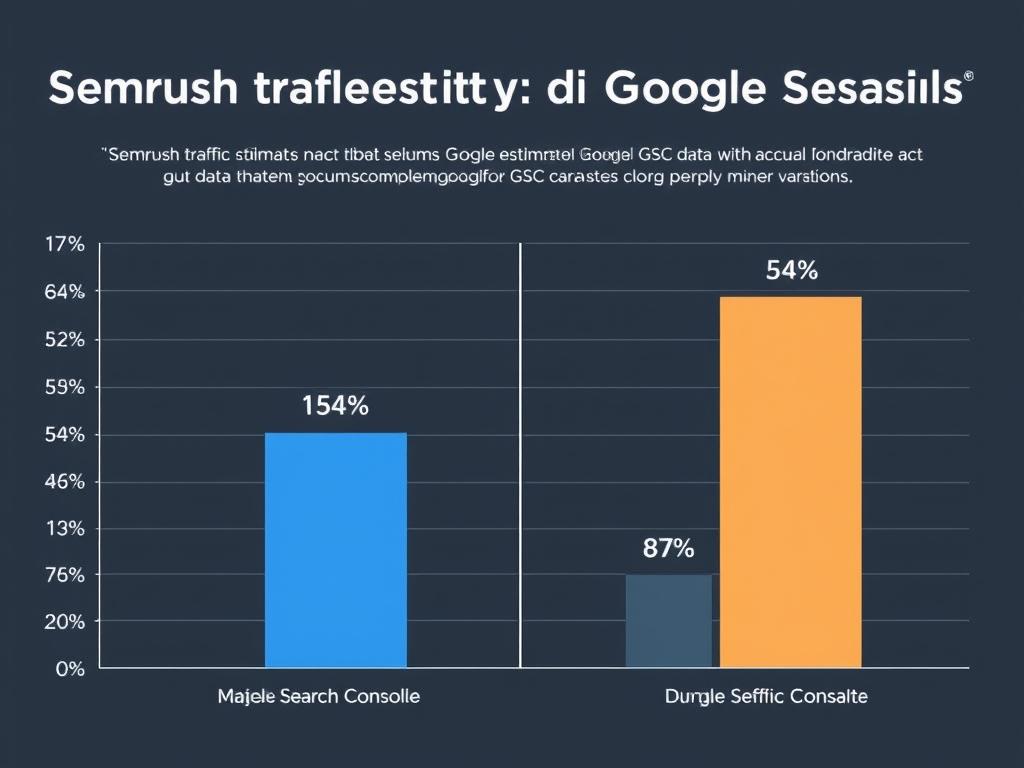 Comparison chart showing Semrush data accuracy versus Google Search Console