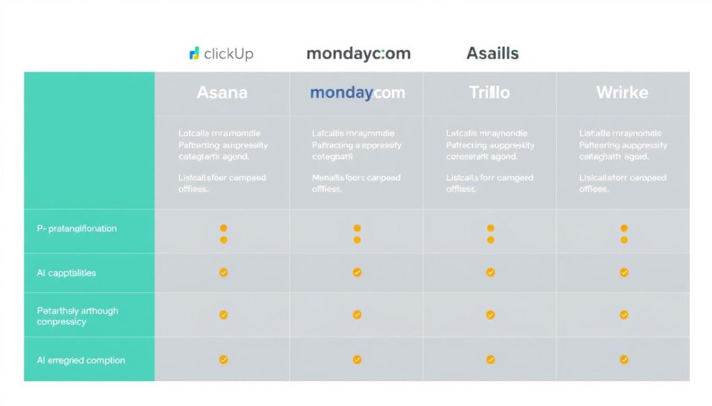 Comparison of AI features across top project management platforms Comparison of AI features across top project management platforms