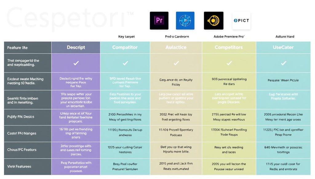 Comparison of Descript with alternative editing software