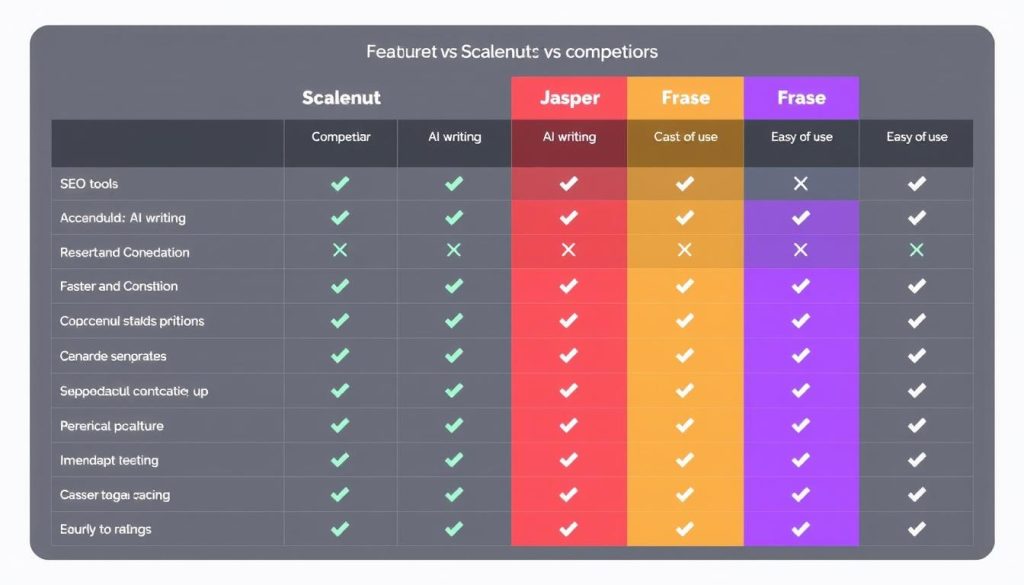 Comparison of Scalenut with competing AI content platforms