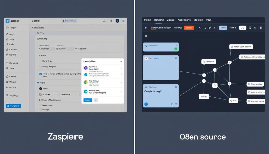 Comparison of Zapier and n8n interfaces for AI workflow automation Comparison of Zapier and n8n interfaces for AI workflow automation