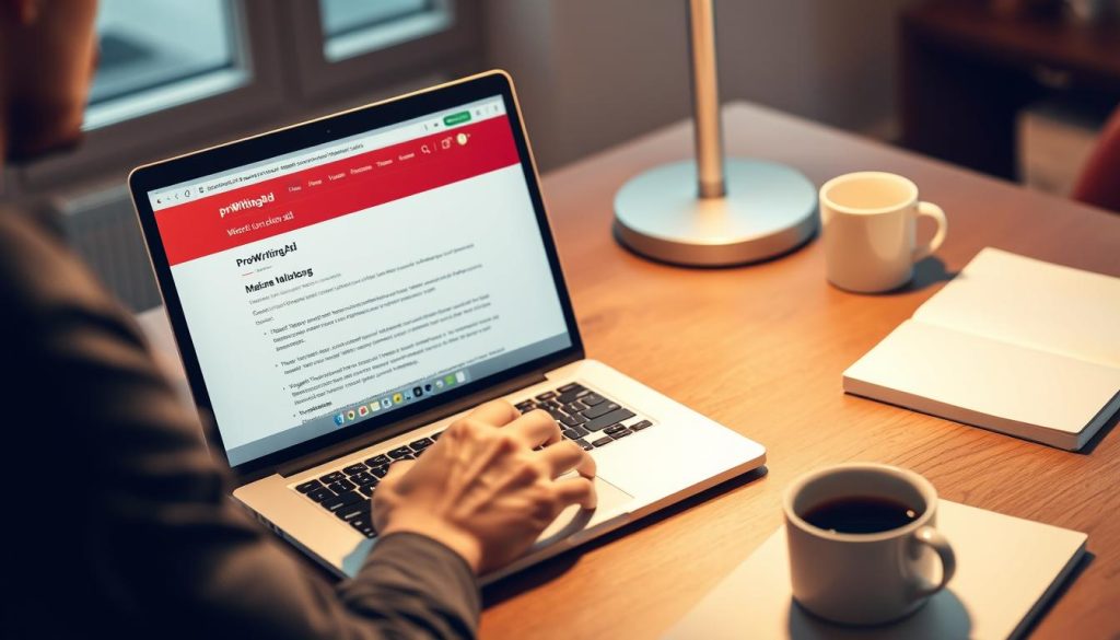 Content creator using ProWritingAid to edit an article