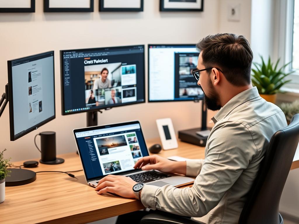 Content marketer using LongShot AI to create and repurpose blog content