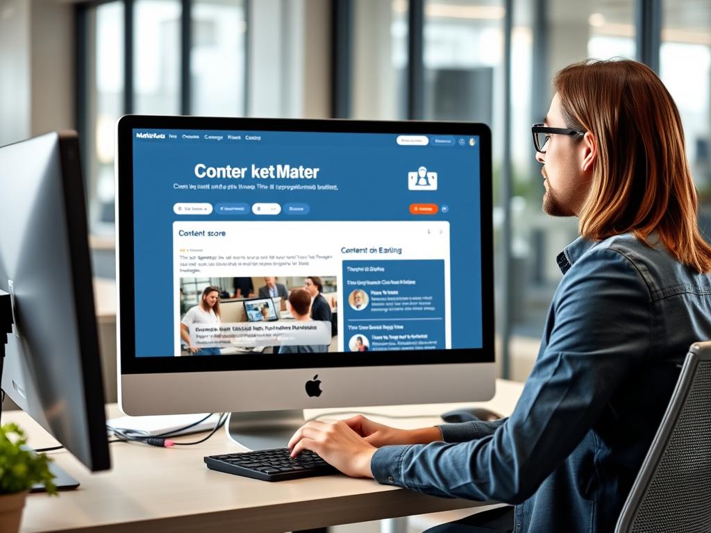 Content marketer using MarketMuse to optimize an article