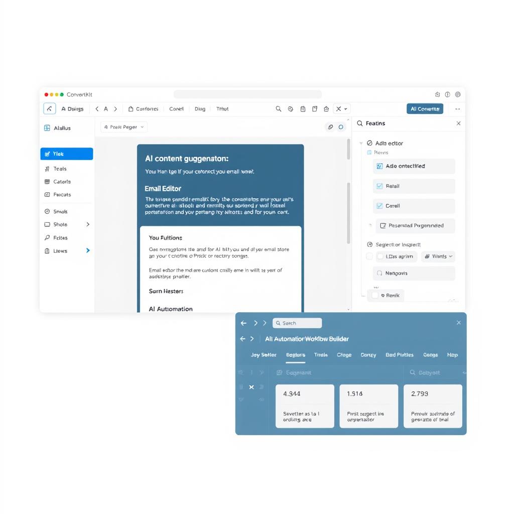 ConvertKit's AI email automation interface showing content generation