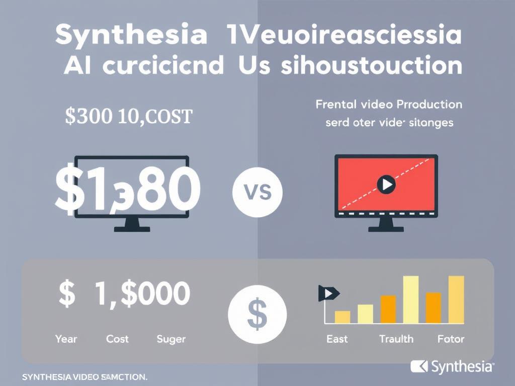 Cost comparison between Synthesia AI video and traditional video production