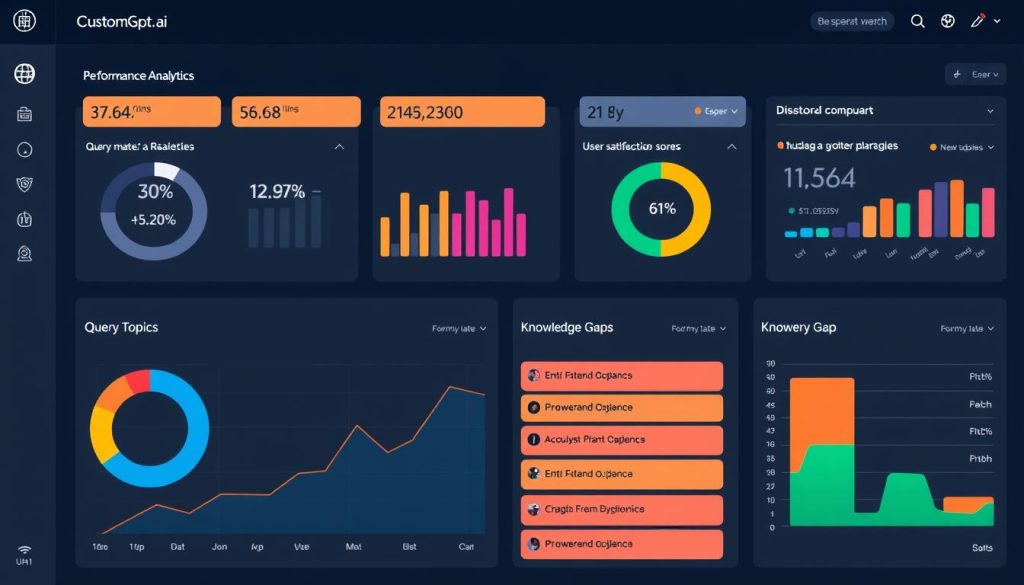 CustomGPT.ai dashboard showing analytics and performance metrics for a business chatbot
