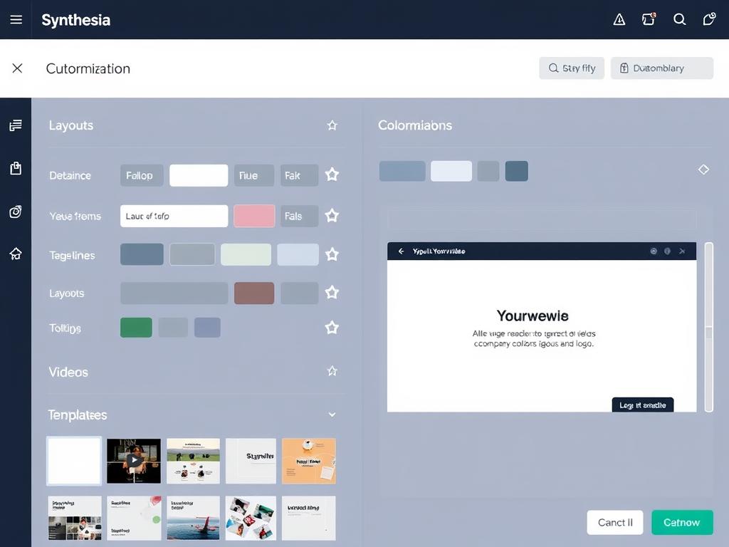 Customizing a template in Synthesia AI video platform