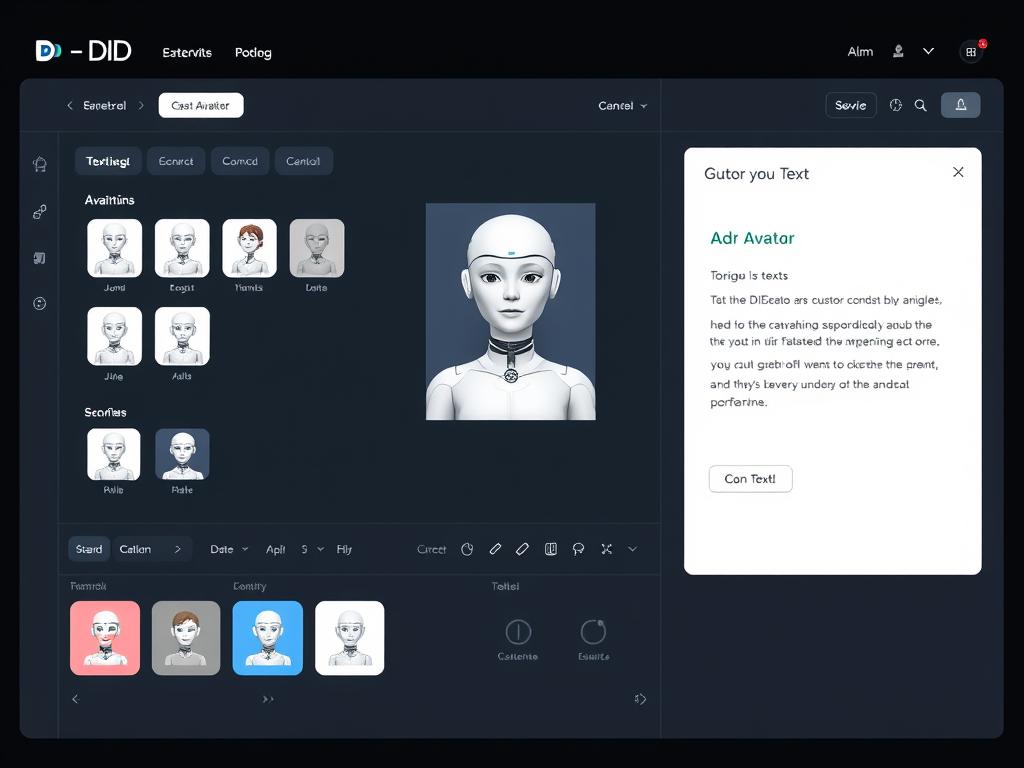 D-ID platform interface showing an AI avatar being customized