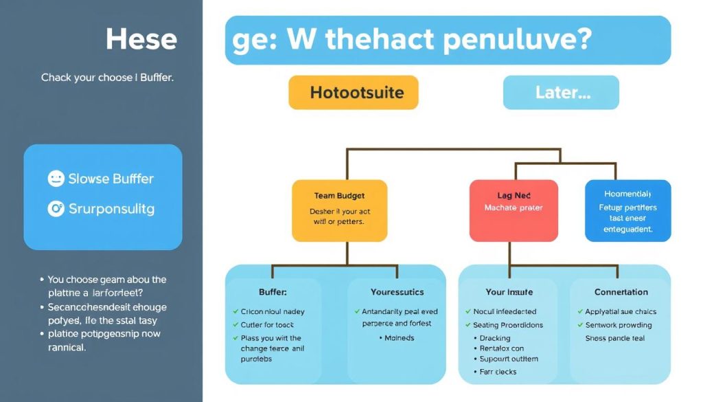 Decision flowchart for choosing the right social media scheduling tool
