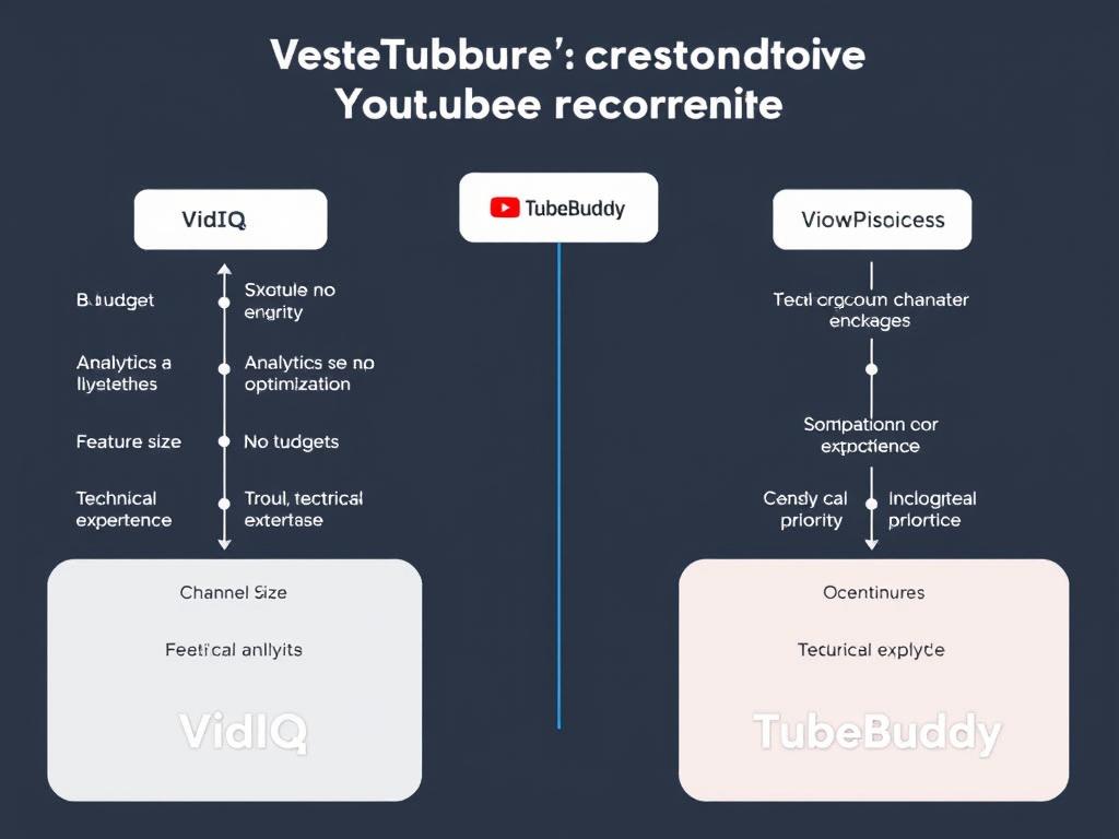 Decision flowchart helping creators choose between VidIQ and TubeBuddy based on their needs