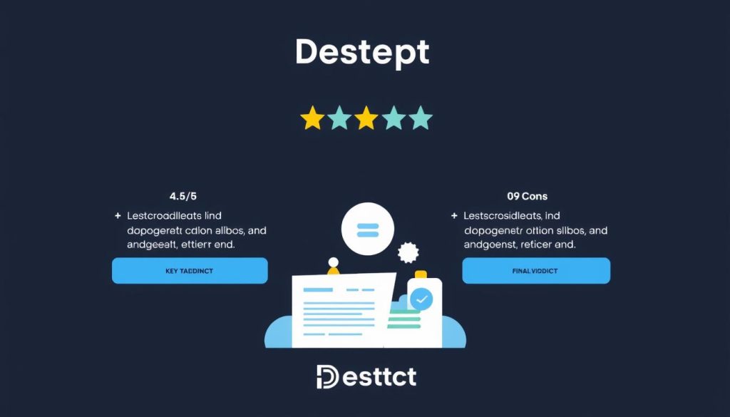 Descript Review summary showing key takeaways and rating