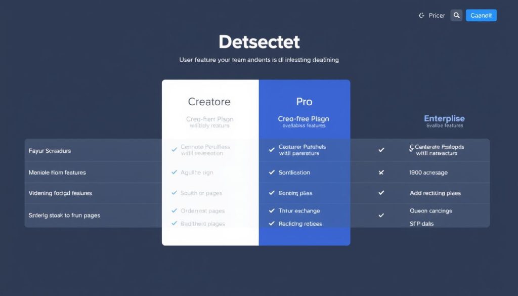 Descript pricing plans comparison chart