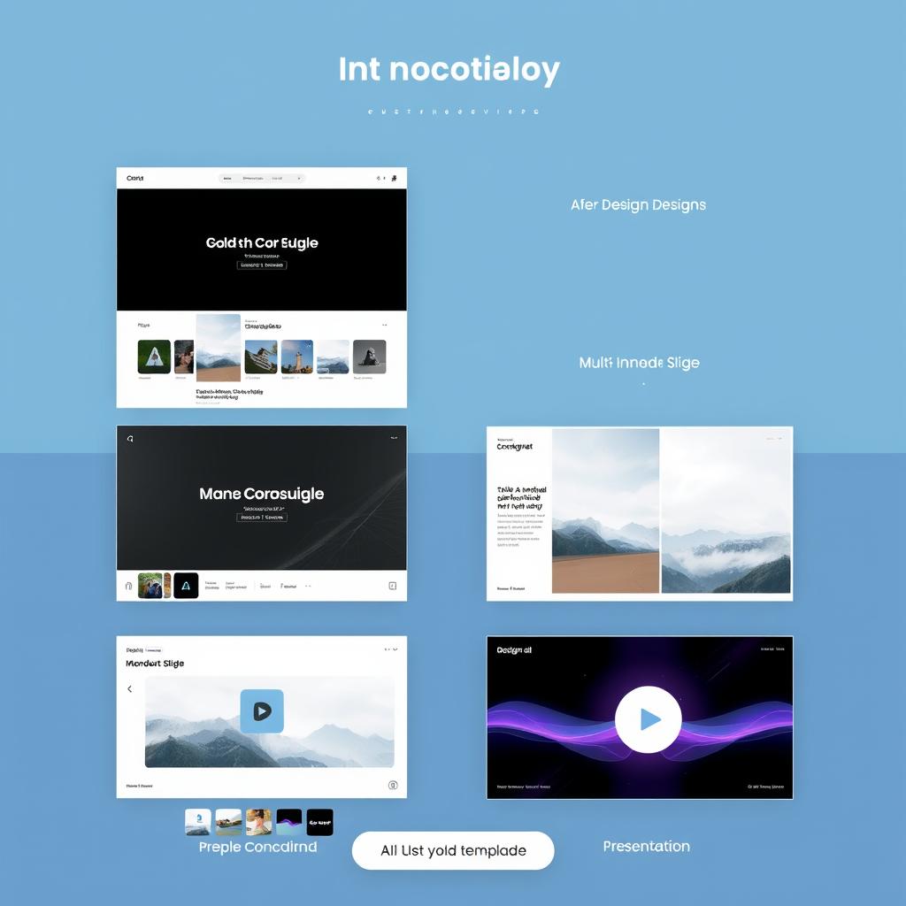 Designs.ai's multi-format templates showing social media, video, and presentation designs