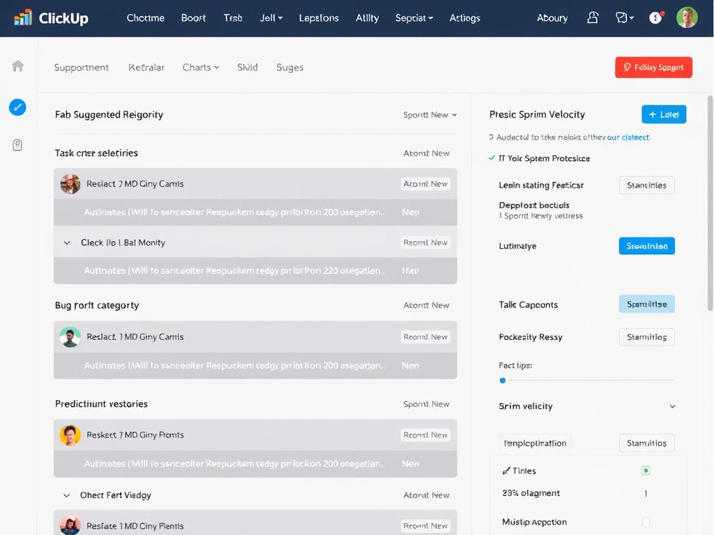 Development team using ClickUp AI for sprint planning and bug tracking Development team using ClickUp AI for sprint planning and bug tracking
