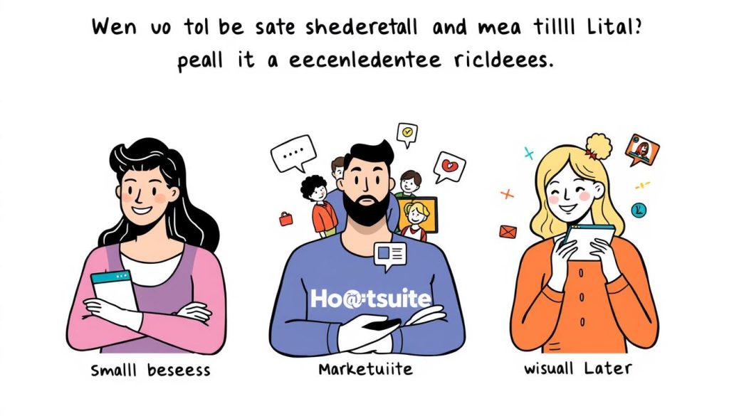 Different user personas matched with the most suitable social media scheduling tool