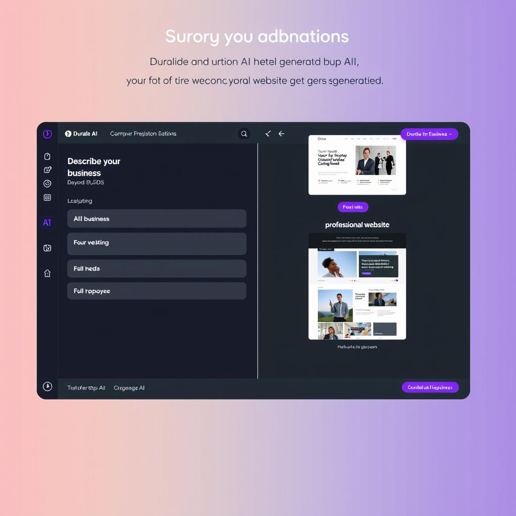 Durable AI website builder showing AI-powered design generation process
