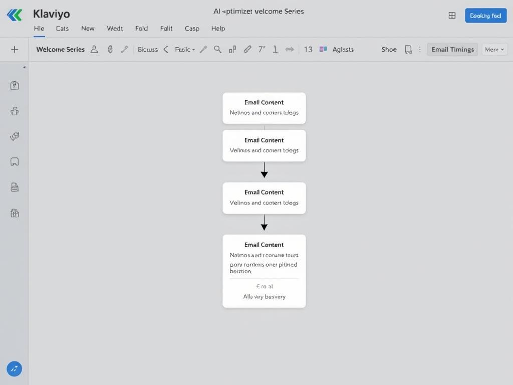 Example of an AI-optimized welcome series flow in Klaviyo
