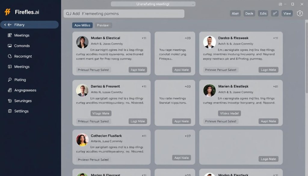 Fireflies.ai interface showing meeting recordings library