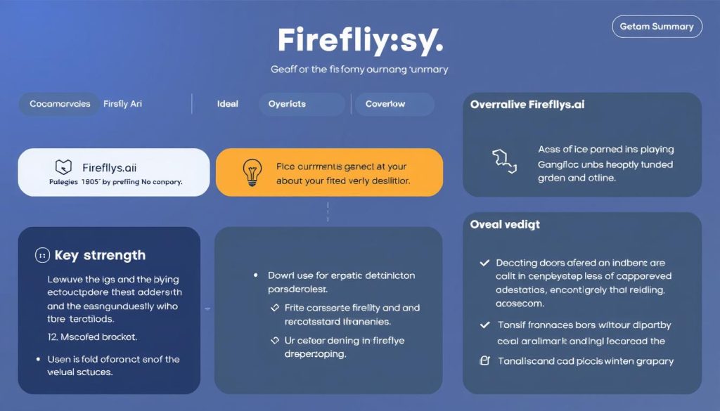 Fireflies.ai summary showing key strengths and use cases