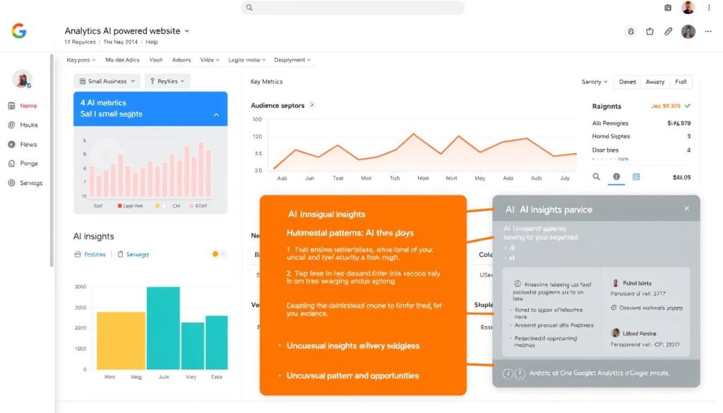 Google Analytics 4 dashboard with AI insights for small business
