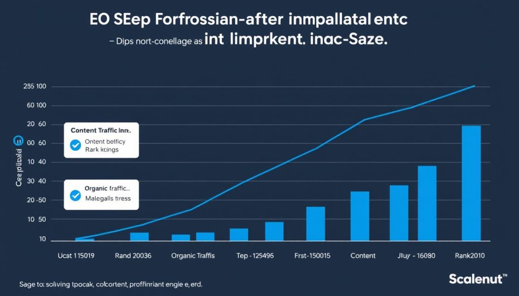 Graph showing SEO performance improvements with Scalenut