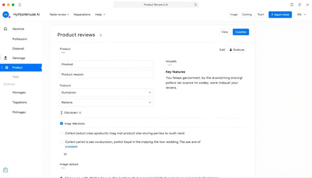 Hypotenuse AI interface showing product review generation for bloggers Hypotenuse AI interface showing product review generation for bloggers