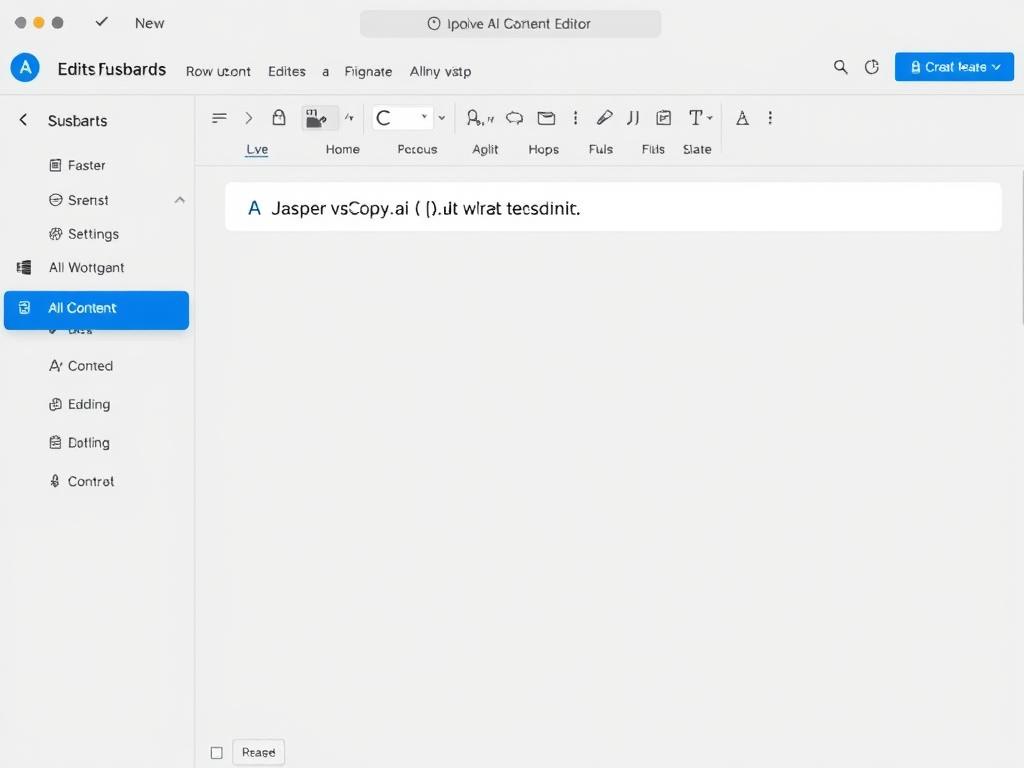 Jasper AI interface showing the content editor with AI-generated blog post about Jasper vs Copy.ai vs Writesonic