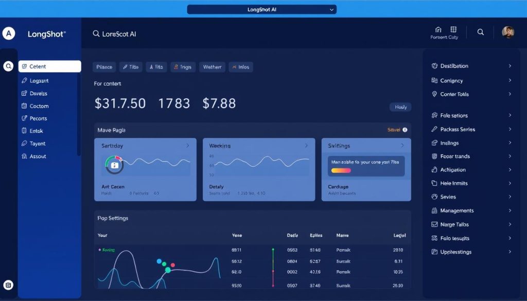 LongShot AI dashboard overview showing the main navigation and workspace