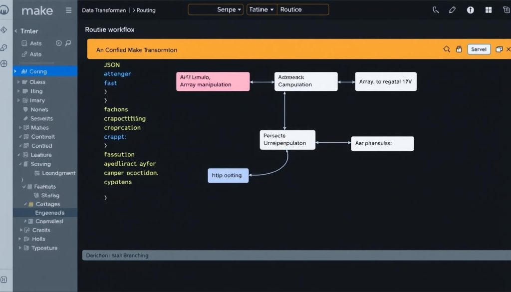 Make's advanced data transformation and routing capabilities