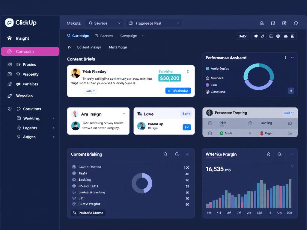 Marketing team using ClickUp AI to manage campaign workflows Marketing team using ClickUp AI to manage campaign workflows