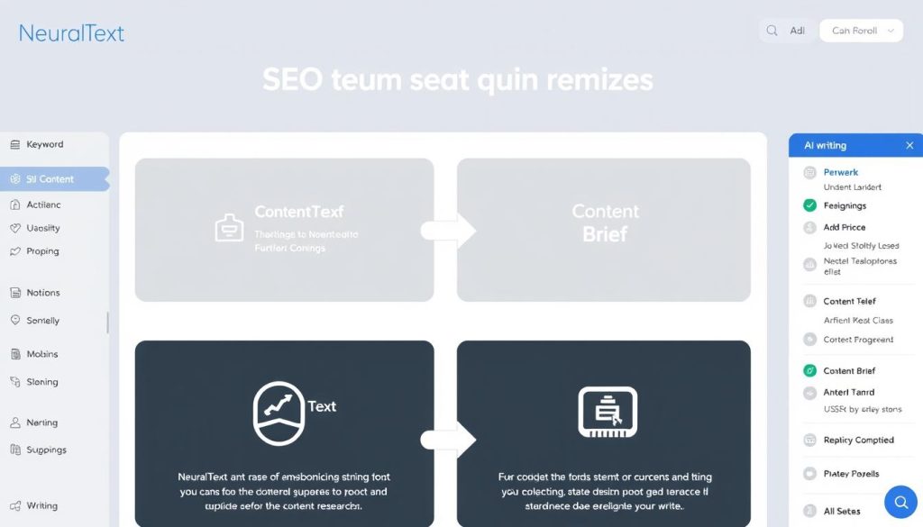 NeuralText interface showing SEO content creation workflow NeuralText interface showing SEO content creation workflow
