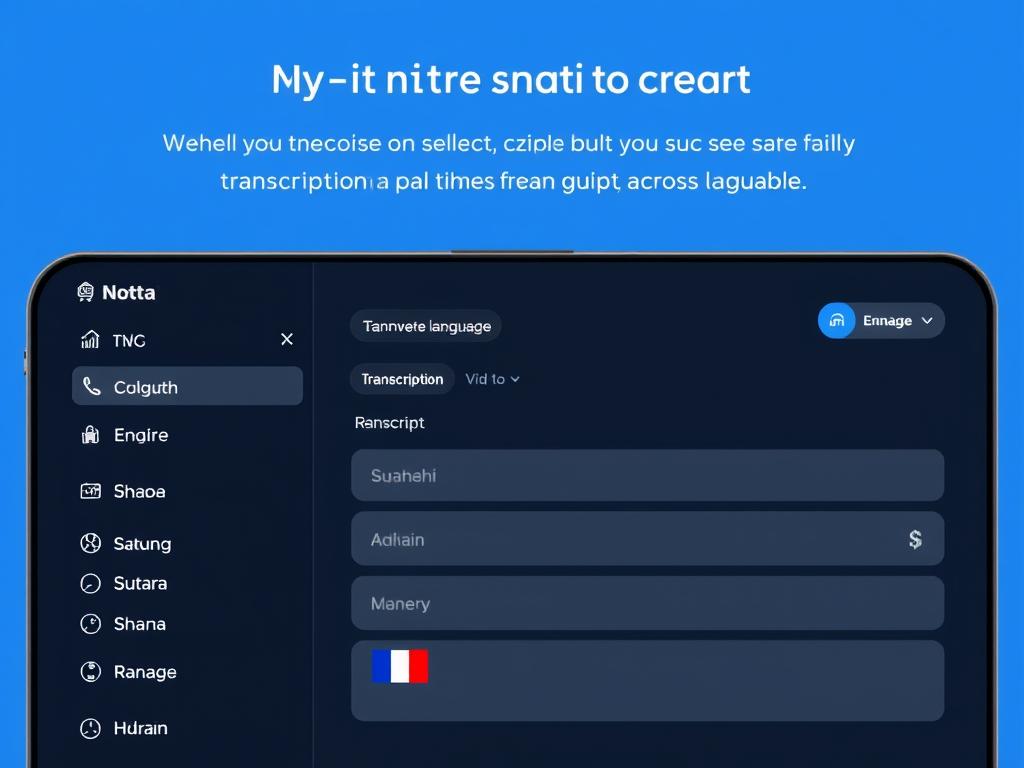 Notta AI transcription tool showing multi-language support