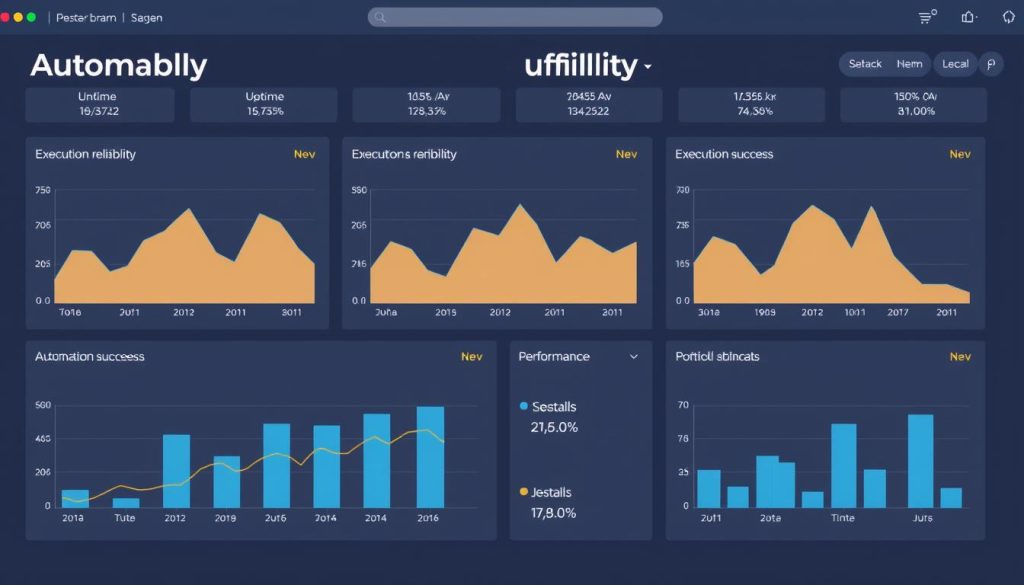 Performance monitoring dashboard showing automation reliability metrics