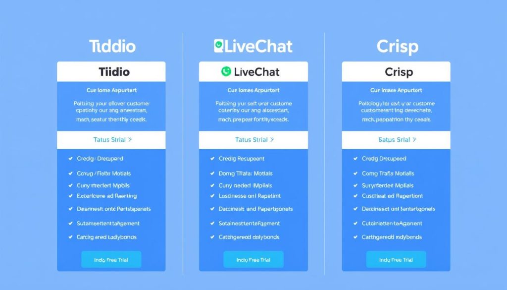 Pricing comparison chart for Tidio vs LiveChat vs Crisp showing different plan tiers