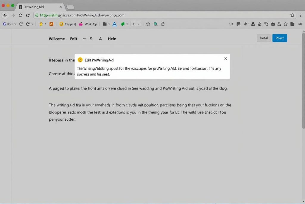 ProWritingAid being used to edit a blog post in WordPress
