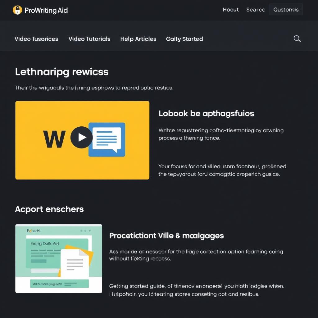 ProWritingAid learning resources and tutorial section