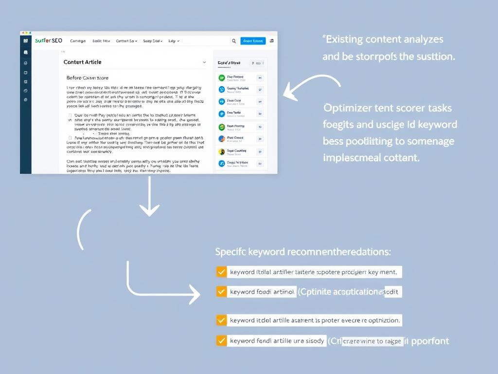 Process of optimizing existing content with Surfer SEO Content Audit