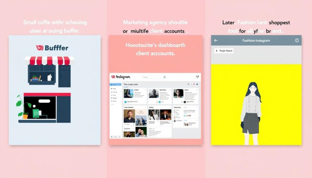 Real-world examples of businesses using different social media scheduling tools