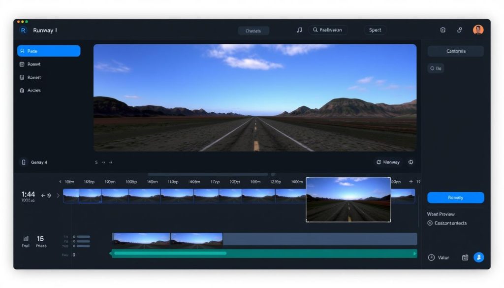 Runway AI video creation interface showing Gen-4 model in action