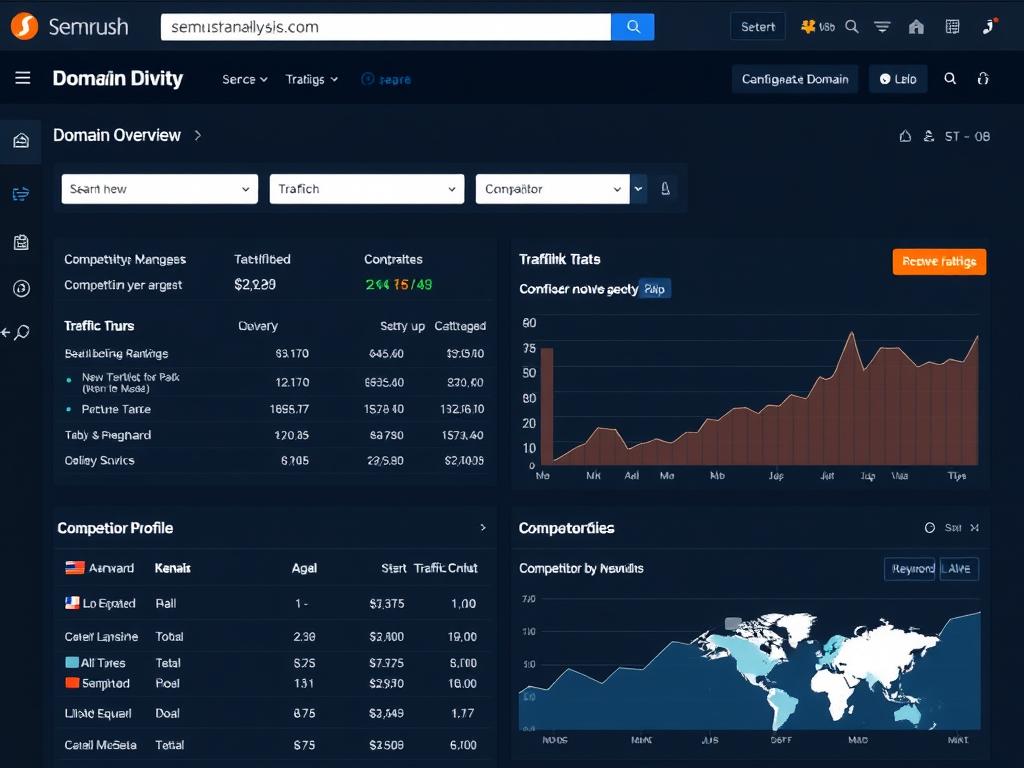 Semrush Domain Overview showing competitive analysis data