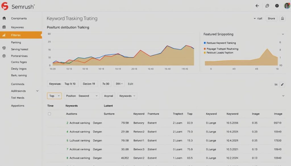 Semrush Position Tracking dashboard showing keyword ranking progress