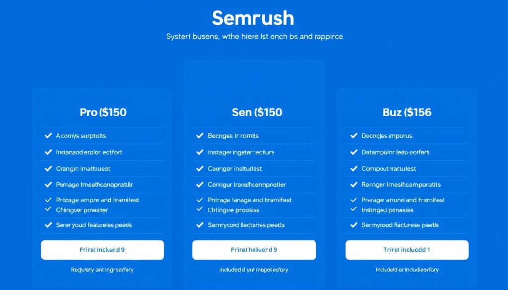 Semrush pricing plans comparison chart