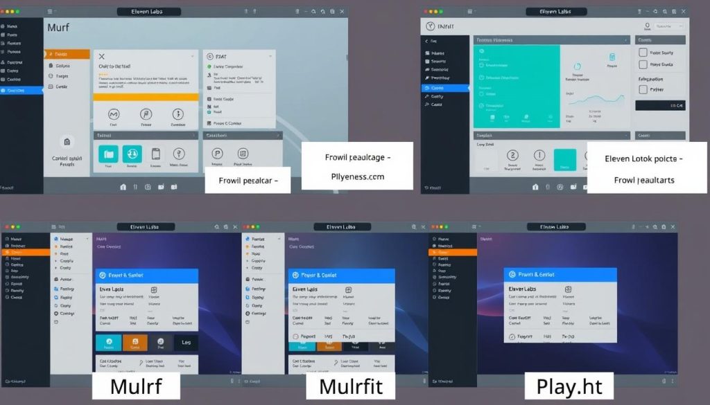 Side-by-side comparison of the three AI voice generator interfaces